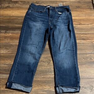 Levi's Dark Blue Mid Rise Capris